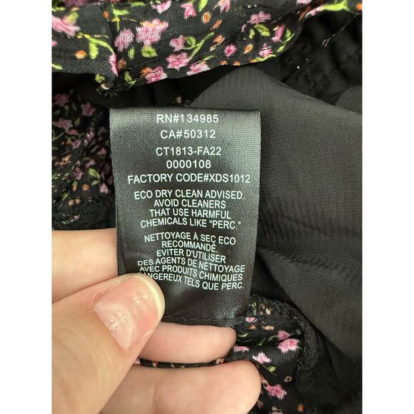 For Love & Lemons Black Long Sleeve Floral Sheet Top Size XS - Picture 6 of 8